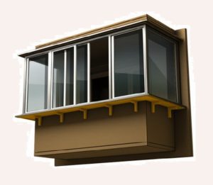Балкон с выносом: технологии, застекление, утепление, отделка0